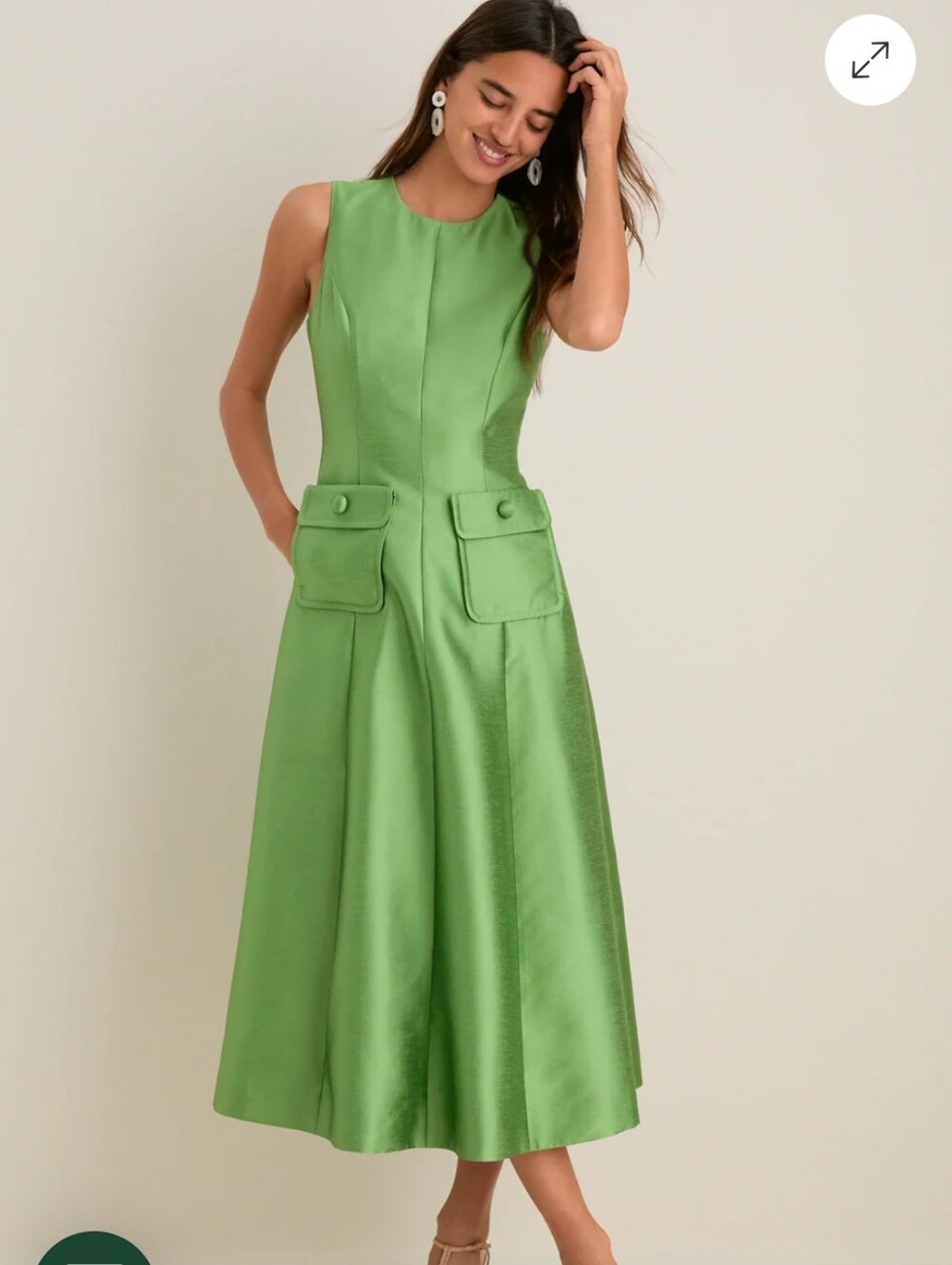 Tuckernuck Pistachio Dupioni Helene Midi Dress
